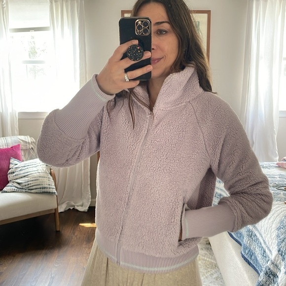 Athleta Tugga Sherpa Zip Jacket Lavender - Picture 10 of 10